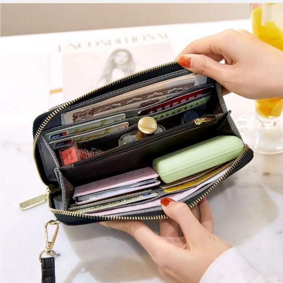 RFID Blocking Wallet for Women's Touch Screen Handbag Cell Phone Purse Crossbody - Picture 5 of 8